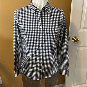 Banana Republic Navy and White Gingham Shirt
